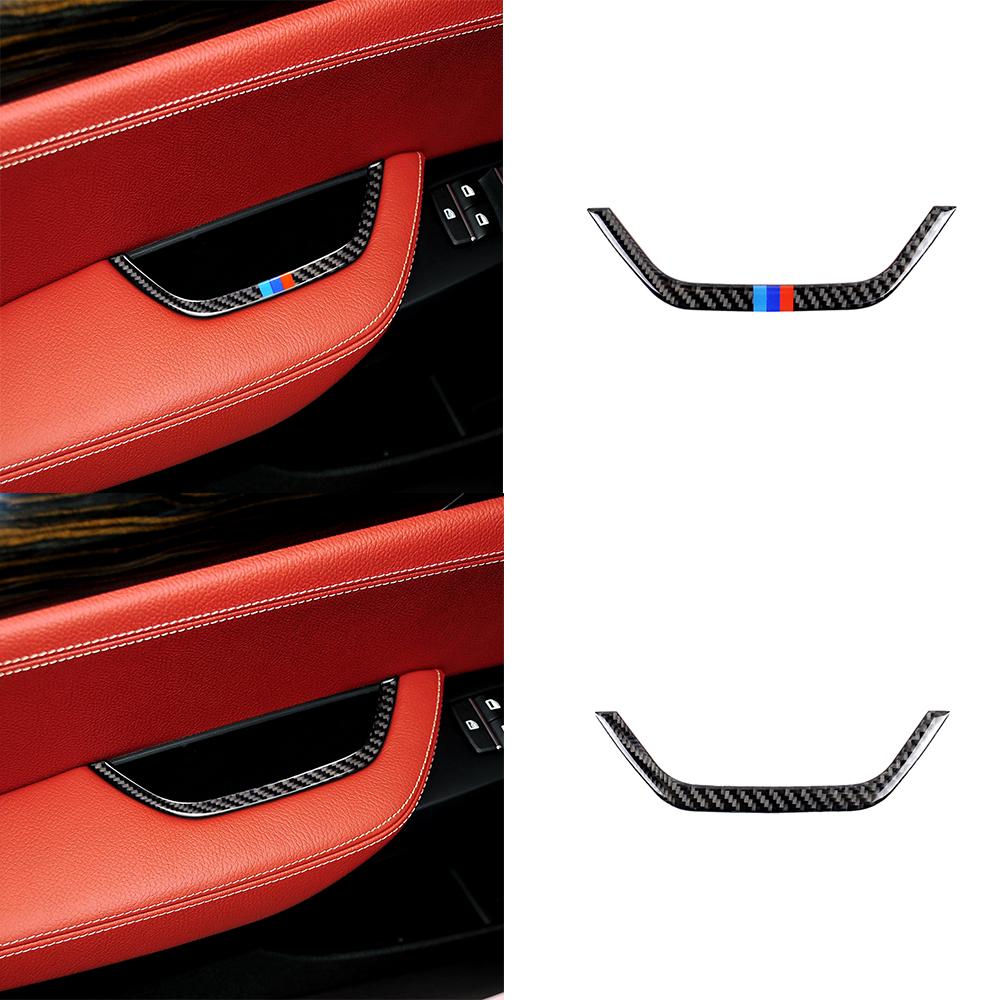 

For BMW X3 F25 X4 F26 2011-17 Intérieur Carbon Fiber Auto Door Inner Handle Storage Box Frame Cover Trim Classic Style