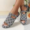 Design Women Letters Summer Flat Heels Slippers  Outdoor Trend Ladies Slides Glitter Female Beach Slippers