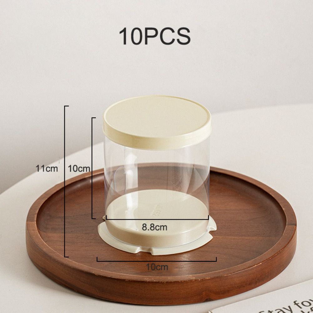 10Pcs Tall Layer Lid Cupcake Box Transparent Cookies Box Baking Dessert Container Wedding Supplies