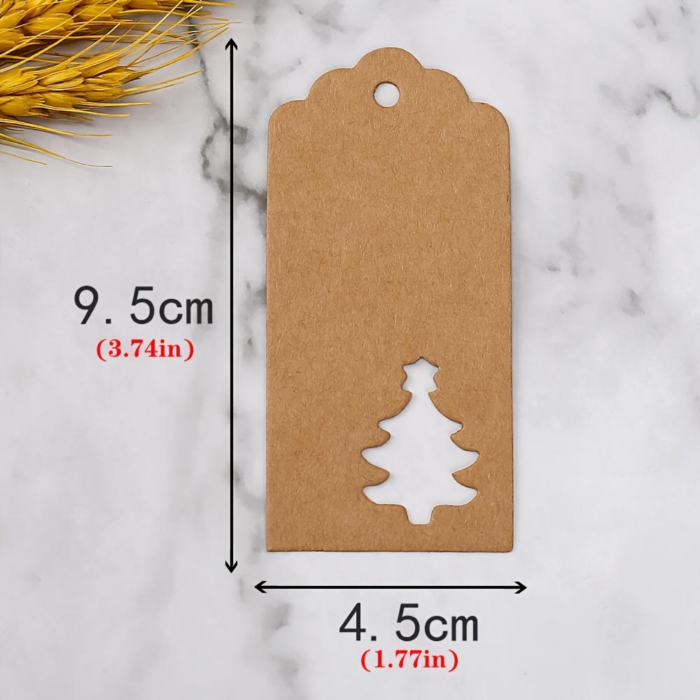 100pcs, Red Christmas Tree Design Kraft Paper Cards for Packaging and Hanging Decorations, Perfect Gift Tags and Ornaments