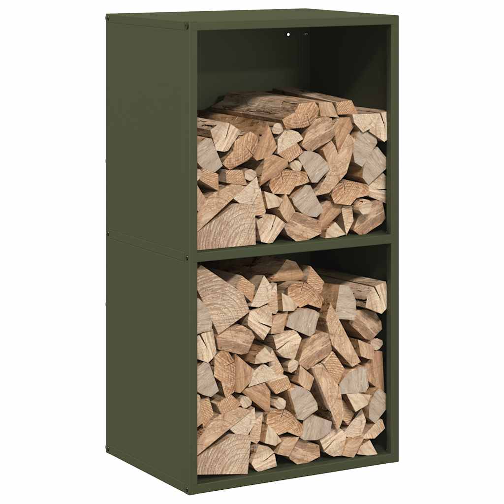 Firewood Rack Olive Green 40 x 30 x 75 cm Cold Rolled Steel