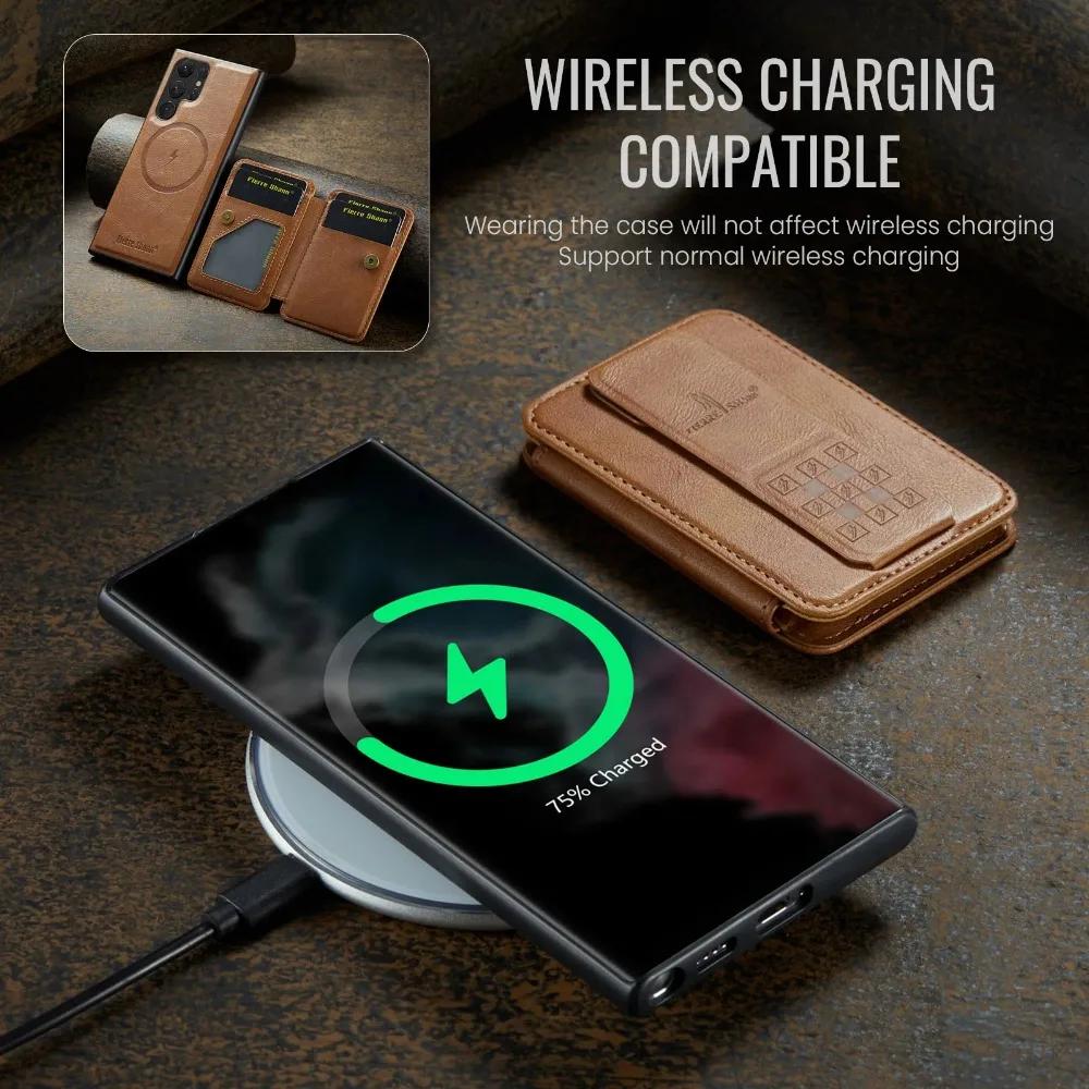2 In 1 Detachable RFID Blocking Card Slot Wallet Case For Samsung Galaxy S24 Ultra S23 FE S22 Plus+ Shockproof PU Leather Cover