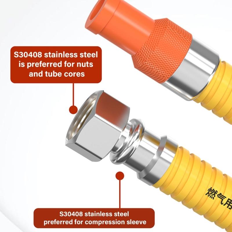 Gas Line Corrugated Tubing Hose Propane Hose Conversion Flexible Natural Gas Hose Fittings for Natural Gas and Propane