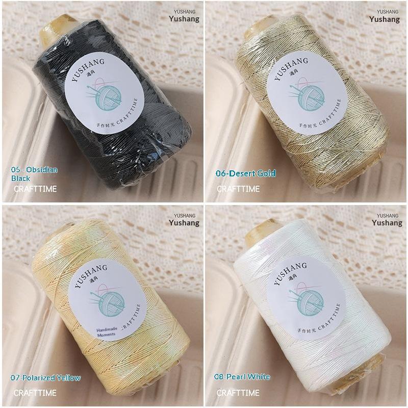 Shiny Glitter Core-Spun Yarn Tear-Resistant Hand Woven Thread for DIY Knitting Bags Purses Home Textile Craft Supplies