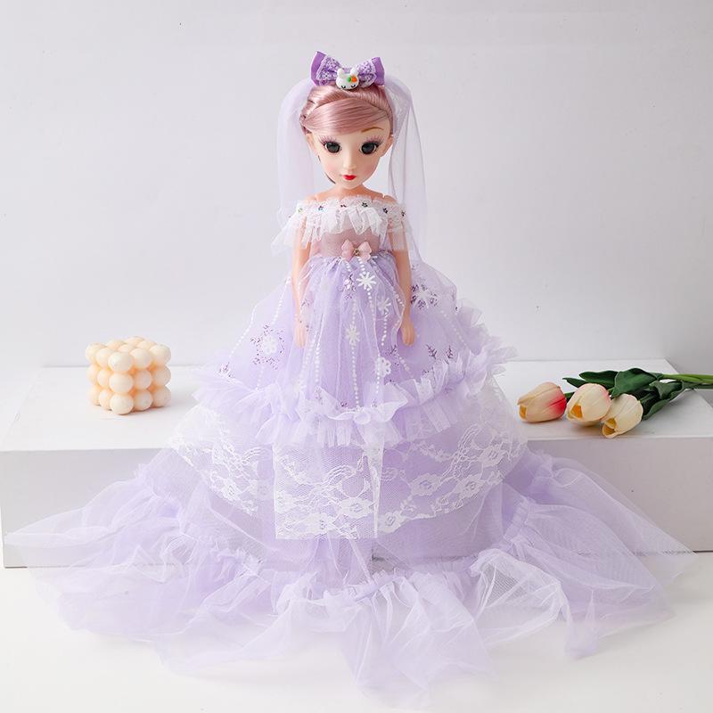 55cm Oversized Wedding Dress 3D Real Eye Music Doll Girl Toy