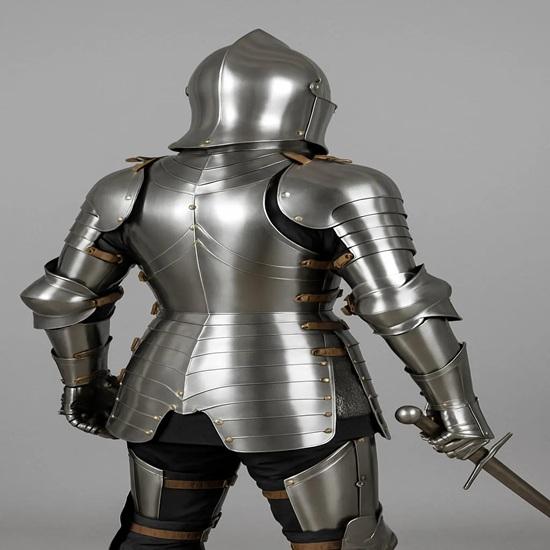 Gothic Medieval Armor Suit 18-Gauge Steel, Wearable LARP Cosplay Gift Item