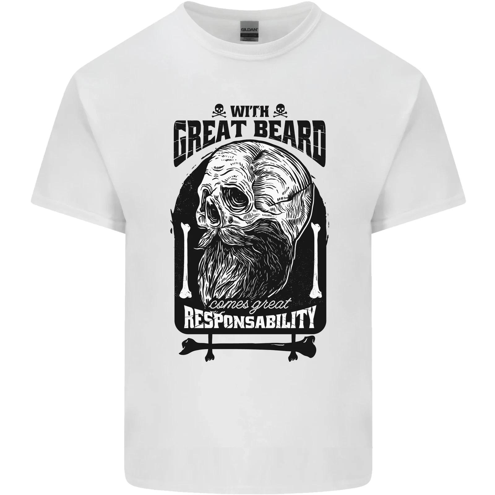 

Great Beard Comes Great Responsibility Skull Kids T-Shirt Childrens M