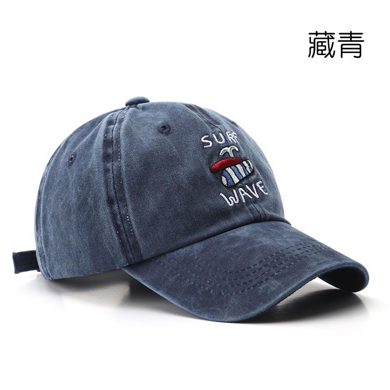 

Hat Fashion Popular Washed Cotton Baseball Cap Youth Street Sunscreen Sun Hat Adjustable Темно-синій