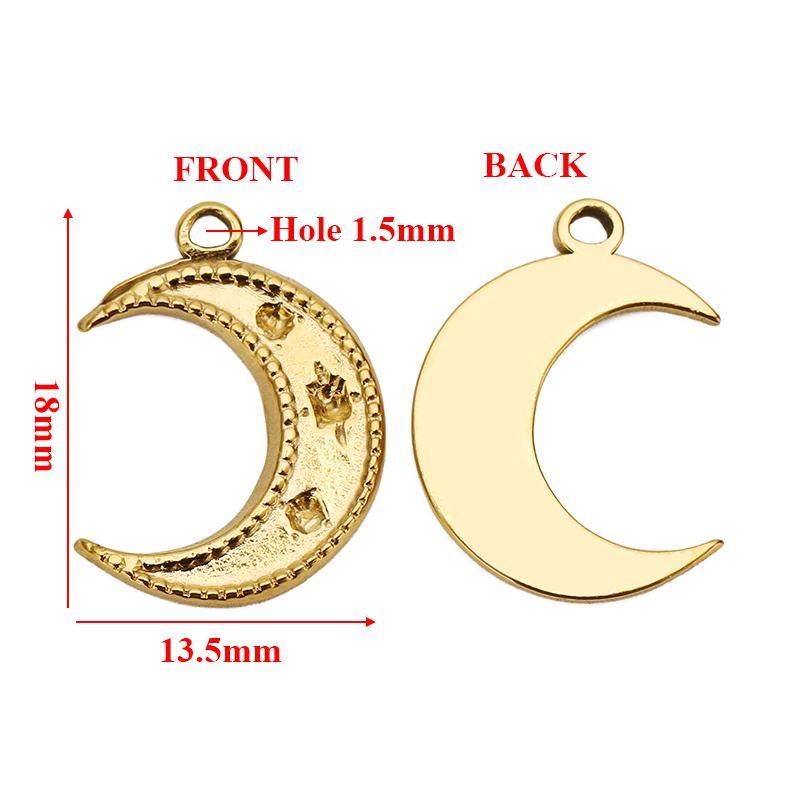 5pcs Stainless Steel Heart Charms Star Moon Pendants for DIY Women Fashion Jewelry Sweater Chains Necklaces Findings Supplies