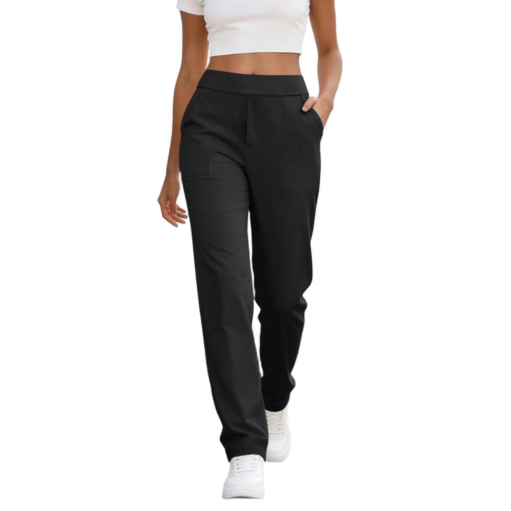 Pantalon décontracté et tendance pour femmes, ample en couleur avec poches