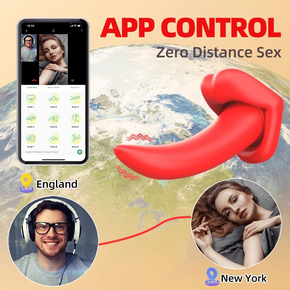 APP Small Vibrator Tongue Licking Vibrating Clitoral Stimulation Sex Toy 10 Vibating Modes G Spot Female Masturbator Sex Product