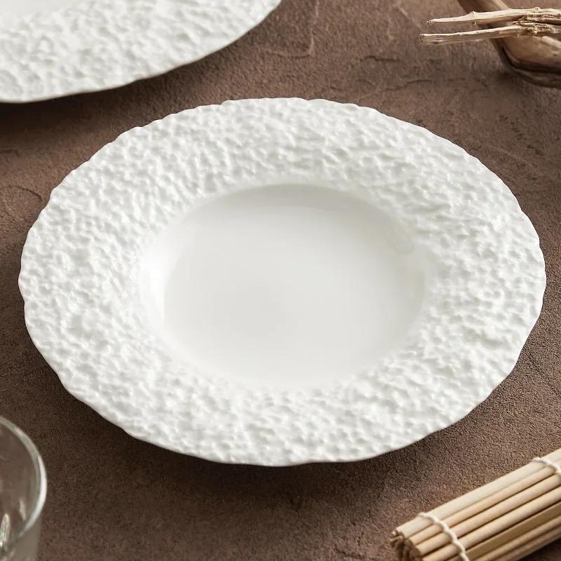 Ceramic Plates, Plates, High-grade, Luxury, White Western-style Steak, , Flat   Kitchen Plates Sets