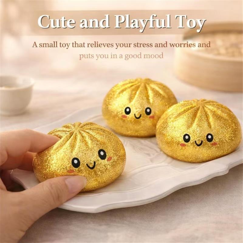 Simulated Baozi Squishy Stress Relief Toy Dumpling Squishies Toy Baozi Twist Toy