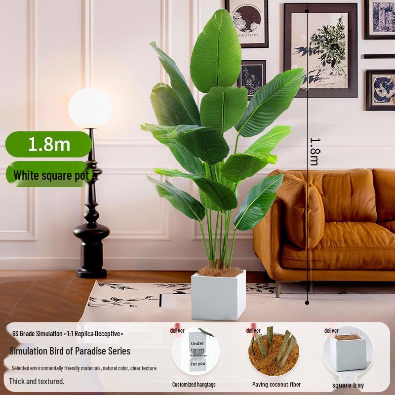 Large Artificial Traveler's Palm and Bird of Paradise Potted Tree for Indoor Decoration