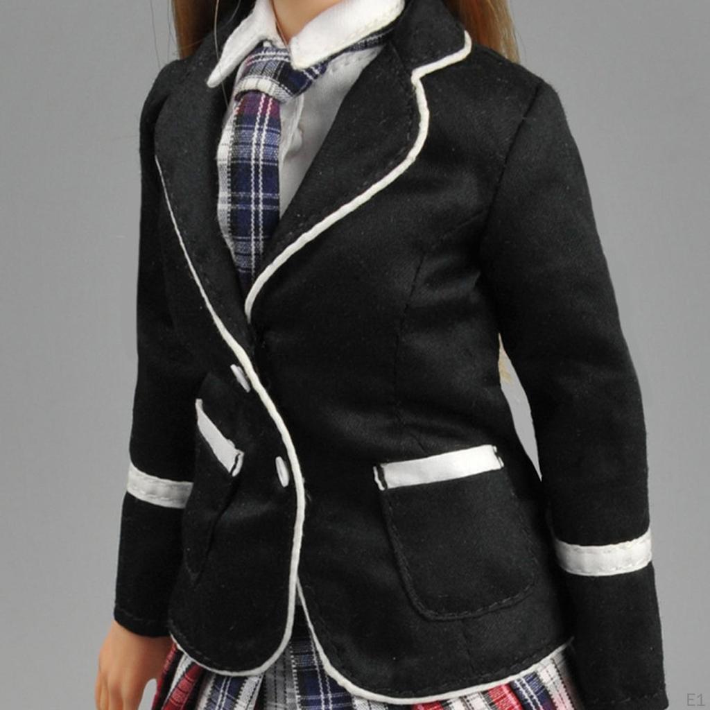 Maßstab 1:6, Damen-Kleidung, schwarze Schuluniform für 12