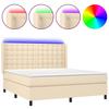 Maison Exclusive - Sommier à lattes de lit matelas et LED Crème 180x200 cm Tissu
