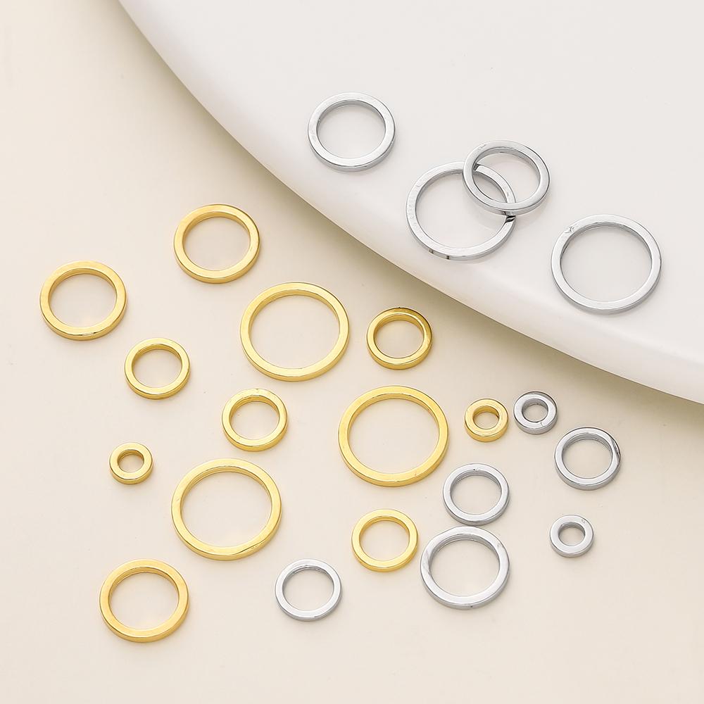 10/20 Stück/Packung 14K/18K Goldfarben Beschichtetes Messing Offene Biegeringe Sprengringe Verbinder für Schmuck Halsketten Herstellung Zubehör
