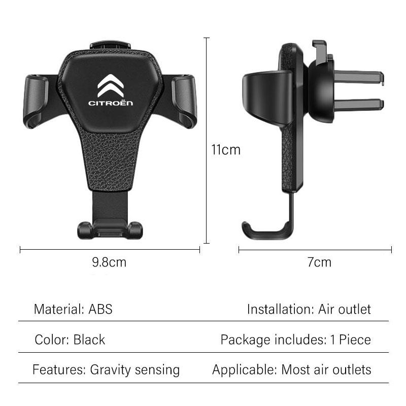 ABS Schwerkraft Auto Handyhalter GPS Lüftungsschlitz Halterung Für Citroen C5X e-C4 X e-C3 C4 C3 C5 Berlingo C-Elysee C-Crosser C1 C6