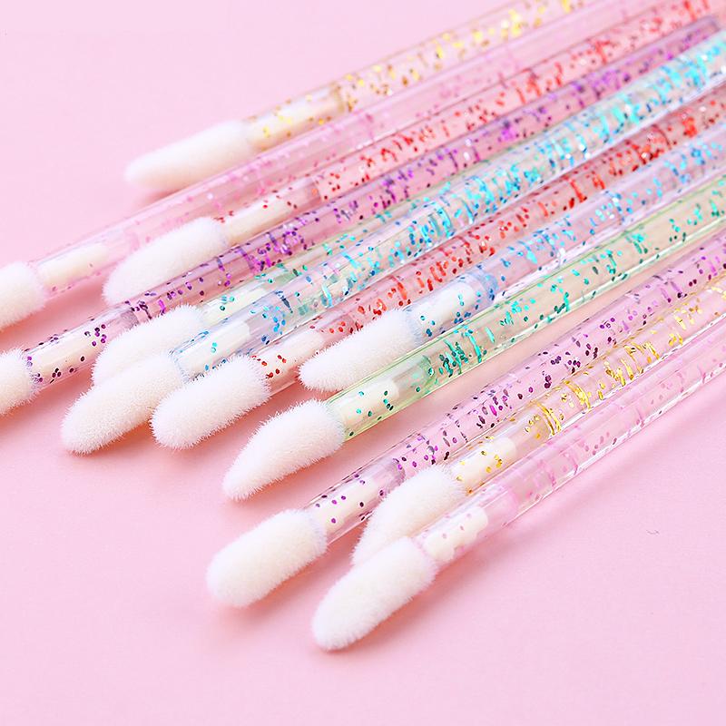 50Pcs Disposable Crystal Eyelash Brush Lashes Micro Lip Brushes Supplies Applicator Cleaner Beauty Eyelash Extension Tools