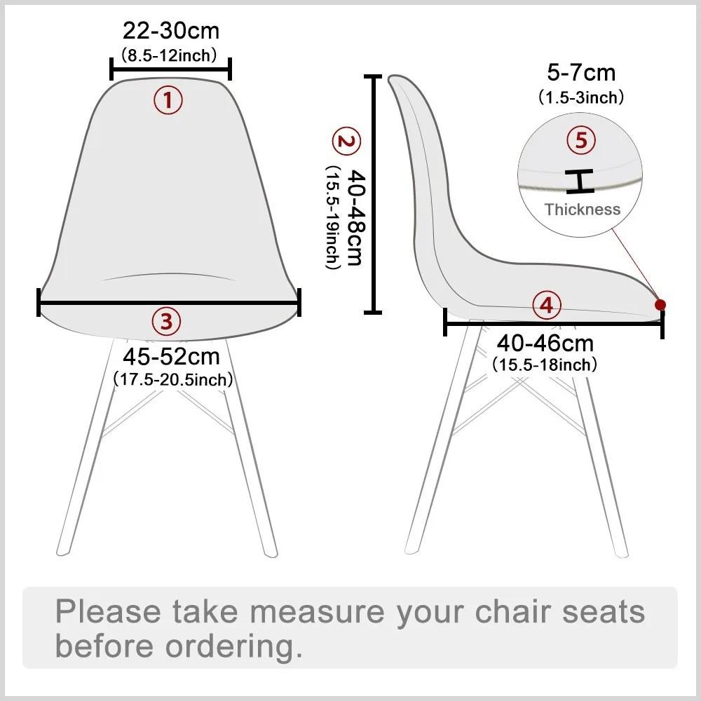 Elastic Printed Dining Chair Cover Back Chair Covers Household Chair Covers Special-Shaped Office Home Removable Fundas Sillas