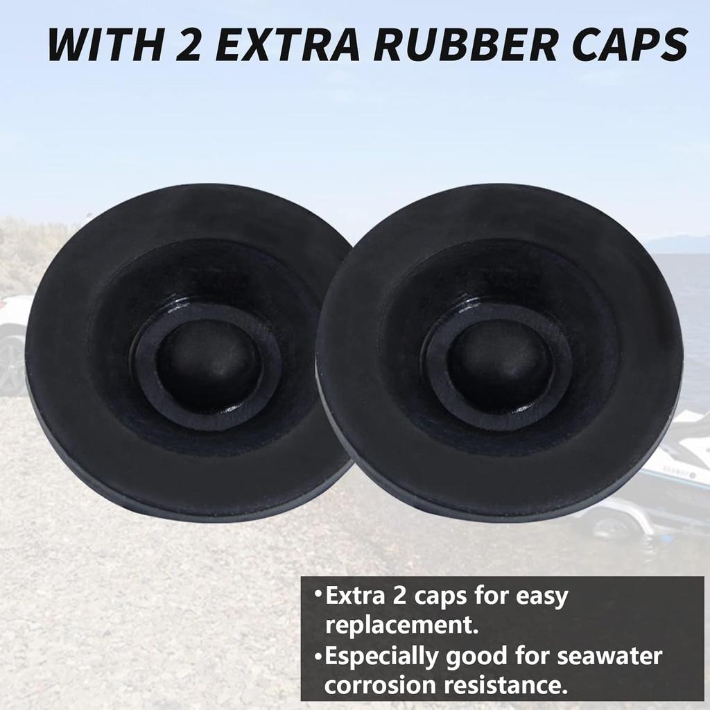 2Pcs Trailer Axle Dust Cap Cup Grease Cover 1.98" Hub With Extra 2 Rubber Plugs,Trailer Axle Wheel Hub And Bearing Dust Cap For Most 2000 To 3500