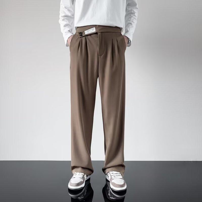 Trousers Men's Autumn New Hong Kong Style Trend Ins Loose Casual Pants Men's and Women's Fashion Label Drape Straight Pants