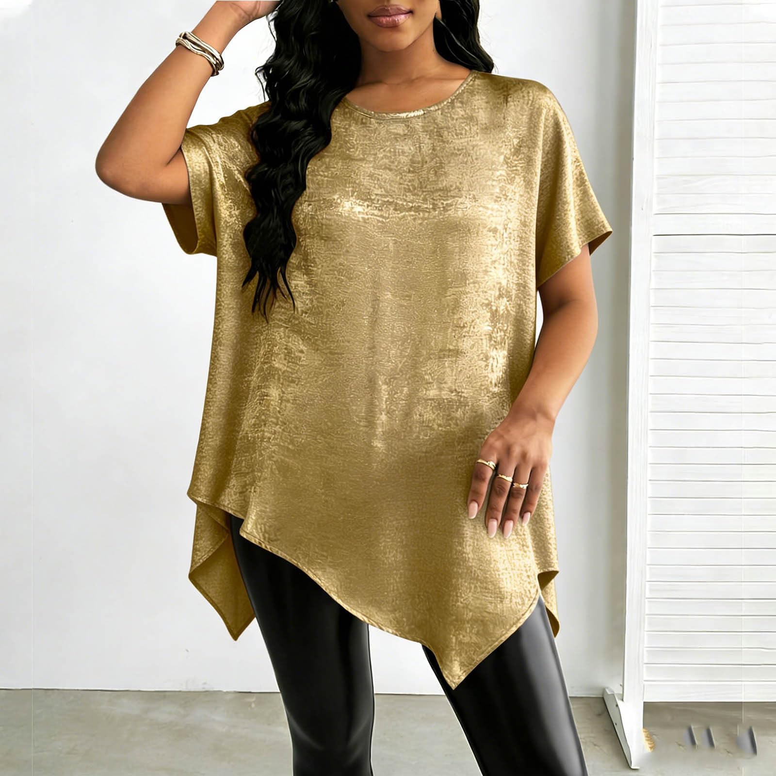 

Женская модная повседневная футболка с круглым вырезом, однотонная, свободного кроя XL