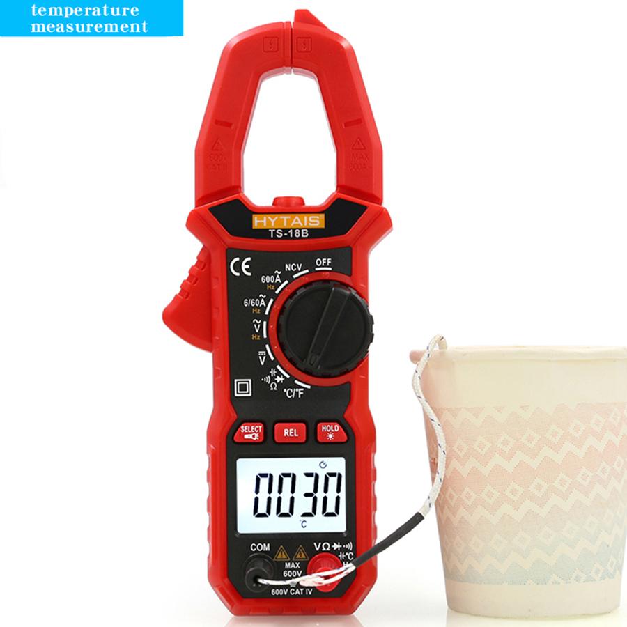 TS-18B AC Digital Clamp Meter High Precision Multimeter Clamp Ammeter with Temperature and Capacitance Measurement Func