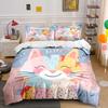 Colorful smiling cat illustration Print Bedding Set 1 Duvet Cover 2 Pillowcases for Adult and Children Luxury Gift Full Size