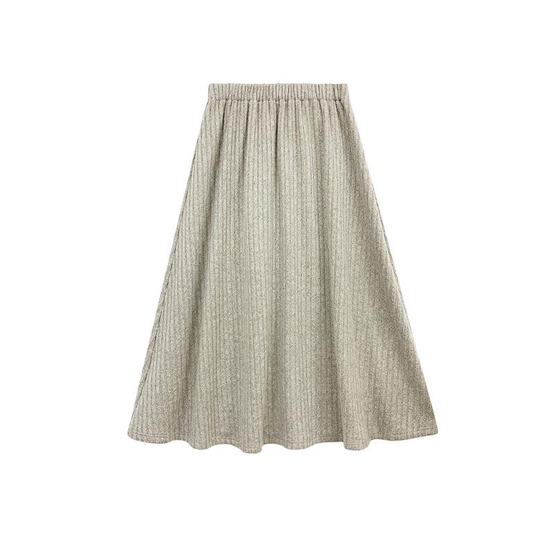 

Женская длинная юбка в Корейском стиле с большой складкой и высокой талией - Осень/Зима, облегающий и свободный крой XL (Suitable for 120-150 jin)