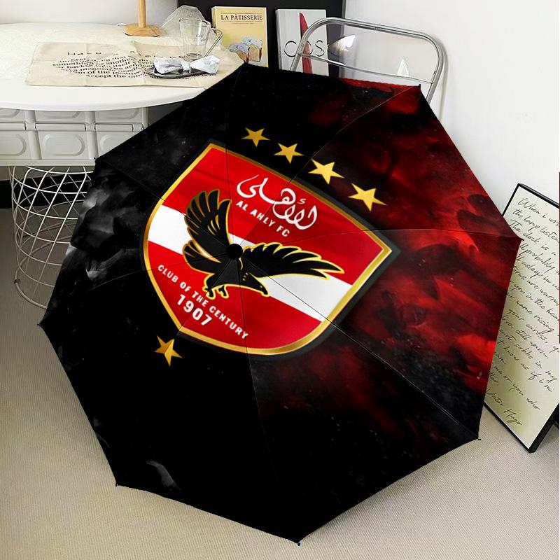 1PC Ahly Football club Printed Umbrella Folding umbrella, automatic umbrella 8-Frame for Travel, camping Fan gifts Christmas Gifts