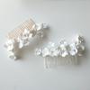 Romantic White Ceramic Flower Bridal Hair Comb Bridesmaid Wedding Accessories Hair Piece Jewelry