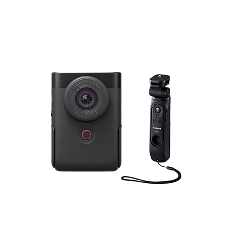 Canon PowerShot V10 Vlog Camera Tripod Grip Kit, Black (PSV10TRIPODKITBK)