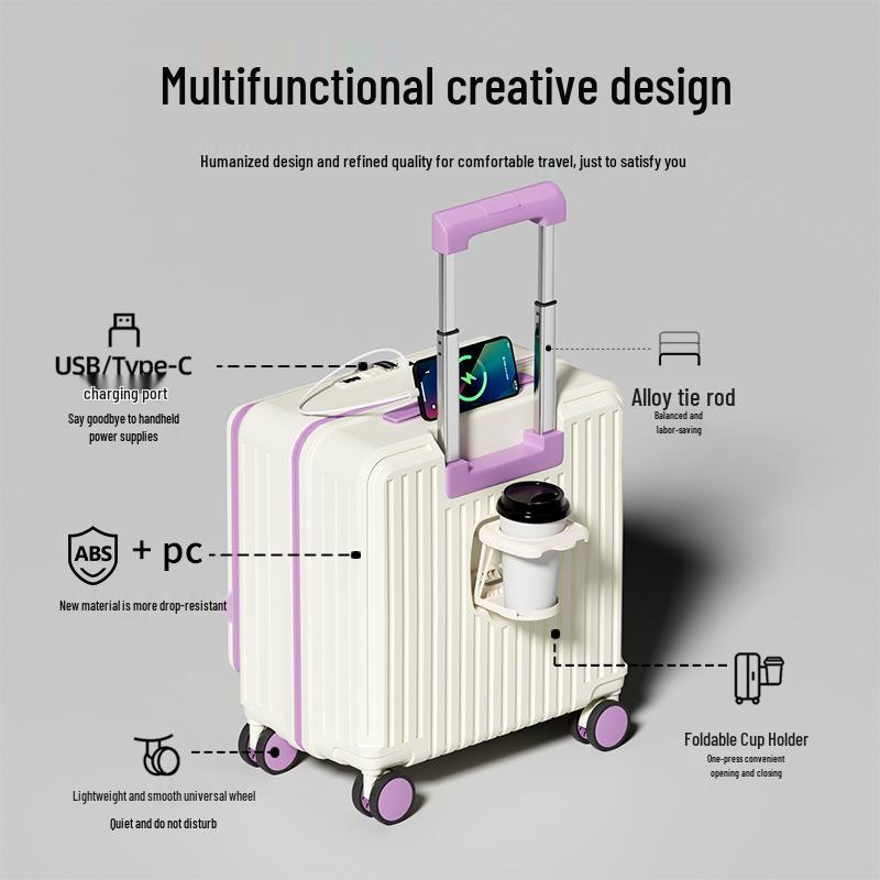 2025 New Style Spinner Suitcase: Lightweight 18" Carry-on with Combination Lock