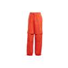 Solid Color Lace-Up Loose Fit Cargo Knit Sports Pants Women Bottoms Orange HR9177