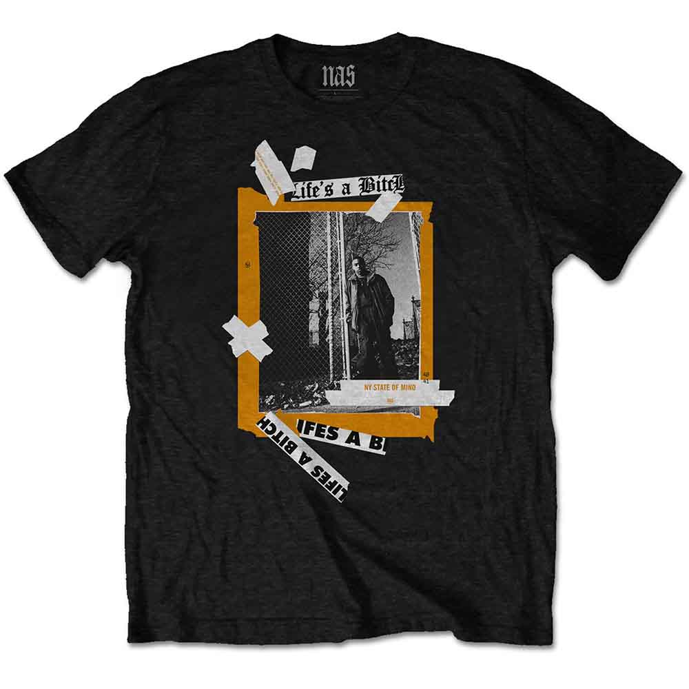 Nas T Shirt Lifes a B NY state of Mind new Official Mens Black M