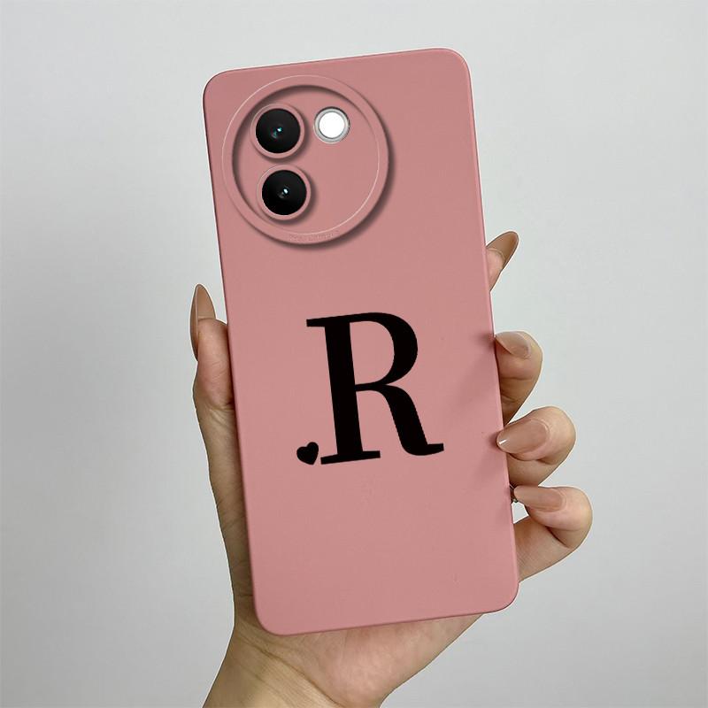 For Vivo V30e Case Vivo V30E 5G V2340 V2339 Phone Case Cute Initial Letters ShockProof Matte Silicone Soft Protective Back Cover