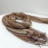Sciarpa Moda a Righe in Misto Cotone e Lino