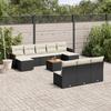 VidaXL Garden Lounge Set with Cushions 11 Pcs, Patio Sofas, Patio Furniture Set, Outdoor Furniture, Black 3226392