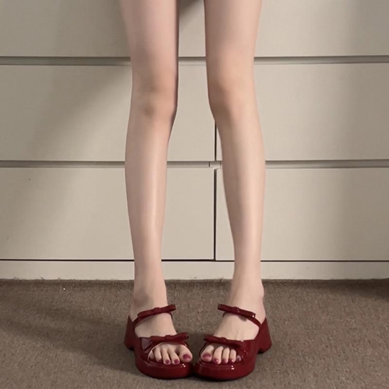 Summer Concise Open Toe Women Slippers Fashion Platform Wedges Heel Shoes Beach Dress Female Slides