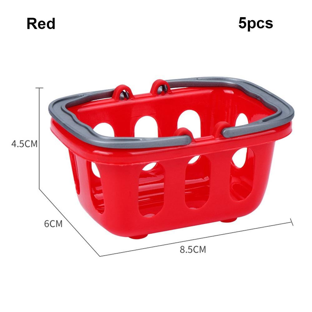 5pcs Multicolors Basket Toys Mini Shopping Hand Basket Model Doll House