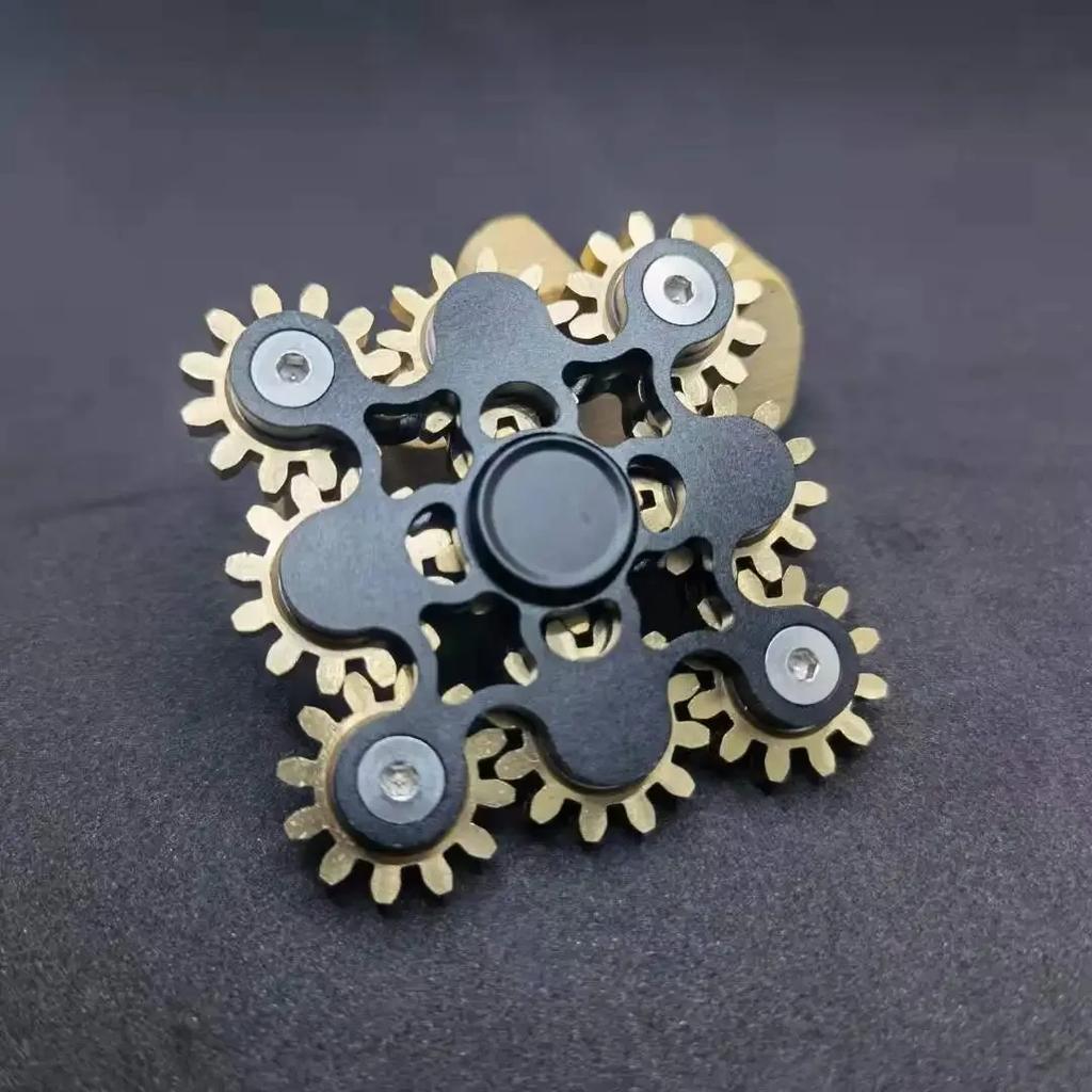 New Premium Mechanical Gear Linkage Metal Fidget Spinner Copper Edc Anti Stress Sensory Finger Gyro Toys For Adults Gifts
