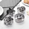 4pcs/Set Smiley Cookie Cutter Biscuit Mold Stainles Steel Fondant Cake Mold Sugar Cookie Pastry Baking Tool Kitchen Accessories