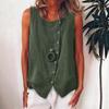 Women's Teal Sleeveless Top with Button Front