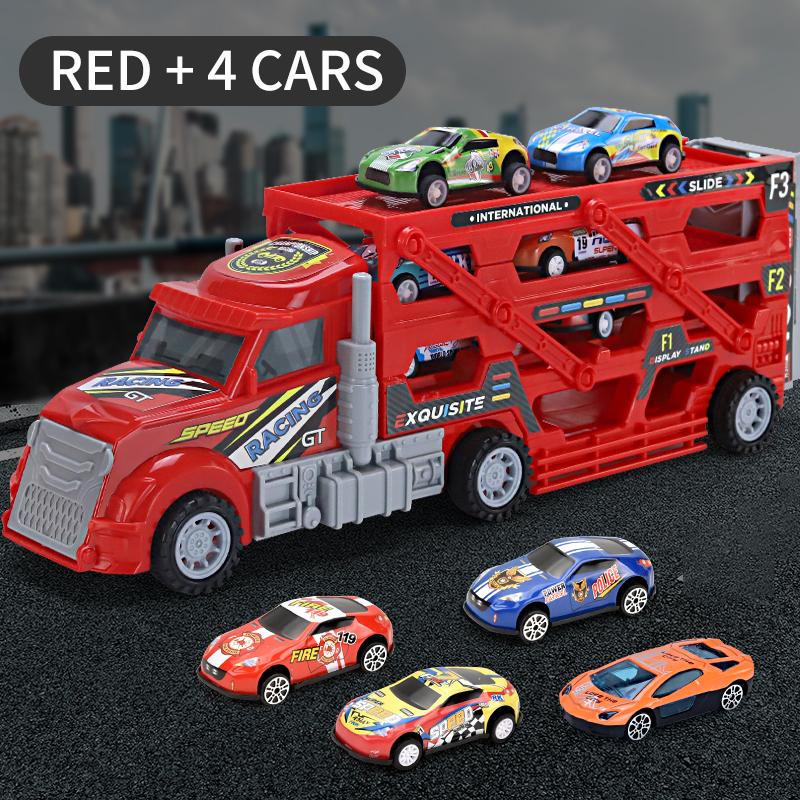 Alloy Toy Container Truck, Educational Toy Boy Toy, Foldable Launchable Truck, Children'S Holiday Gift, Container Truck