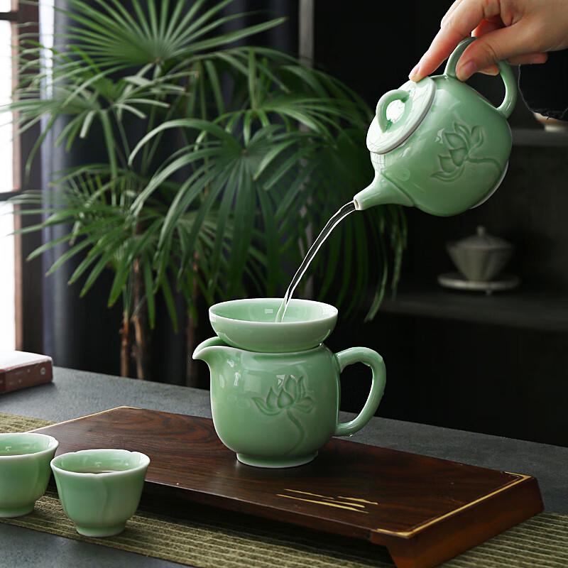 Lotus Blossom Ceramic Tea Set