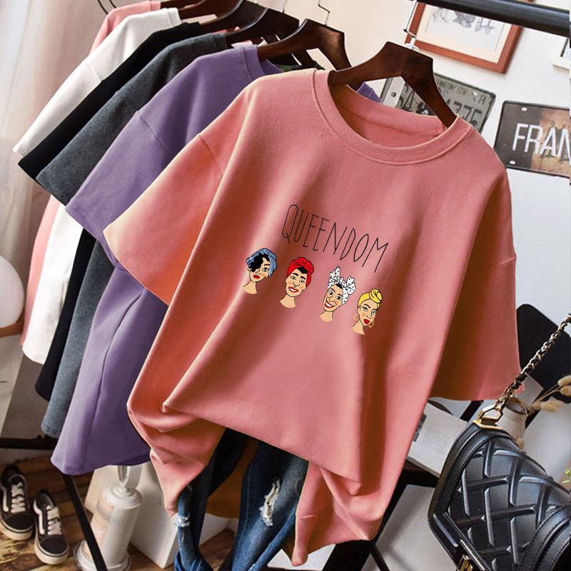 Hirsionsan Gothic Character Printed T Shirt Women Harajuku Soft Summer Cotton Tshirt Korean Loose Tees Ins Casual Female Tops Cute Cartoon Tees