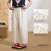 Girls' Summer Thin Wide-Leg Cropped Pants