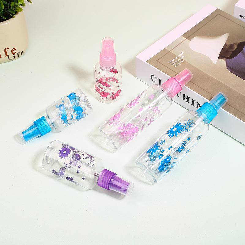 Clear Printed Cosmetic Spray Bottle (50/75/100ml) - Portable, Colorful, Press-Style, Plastic Beauty Tool