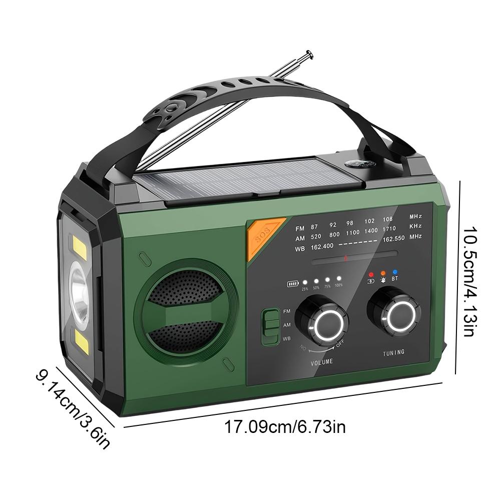 20000mAh Solar Hand Crank Emergency Radio SOS Alarm AM FM NOAA Weather Alert Radio Hand Crank Rechargeable Battery for Emergency